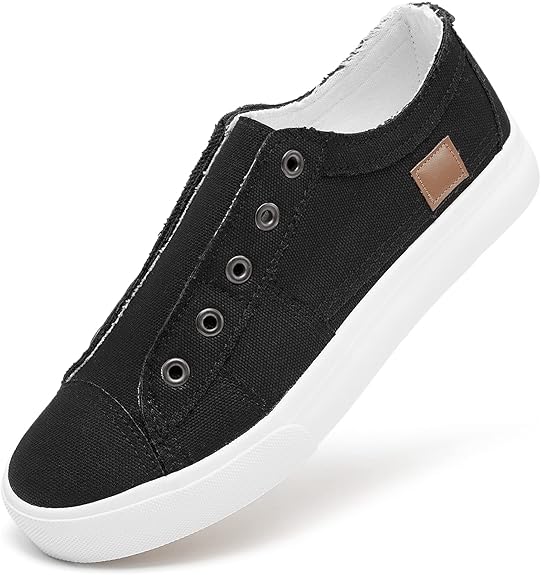 Women's Slip on Shoes Non Slip Fashion Canvas Sneakers Low Top Casual Shoes